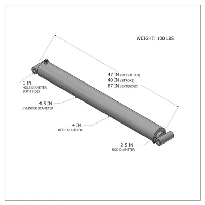 Pintasan Silinder Hidraulik (4 X 2.5 X 40)